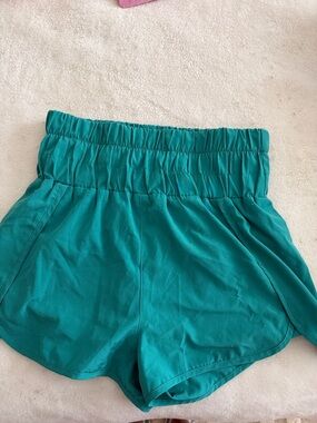 High-Rise Teal Athletic Shorts for Women